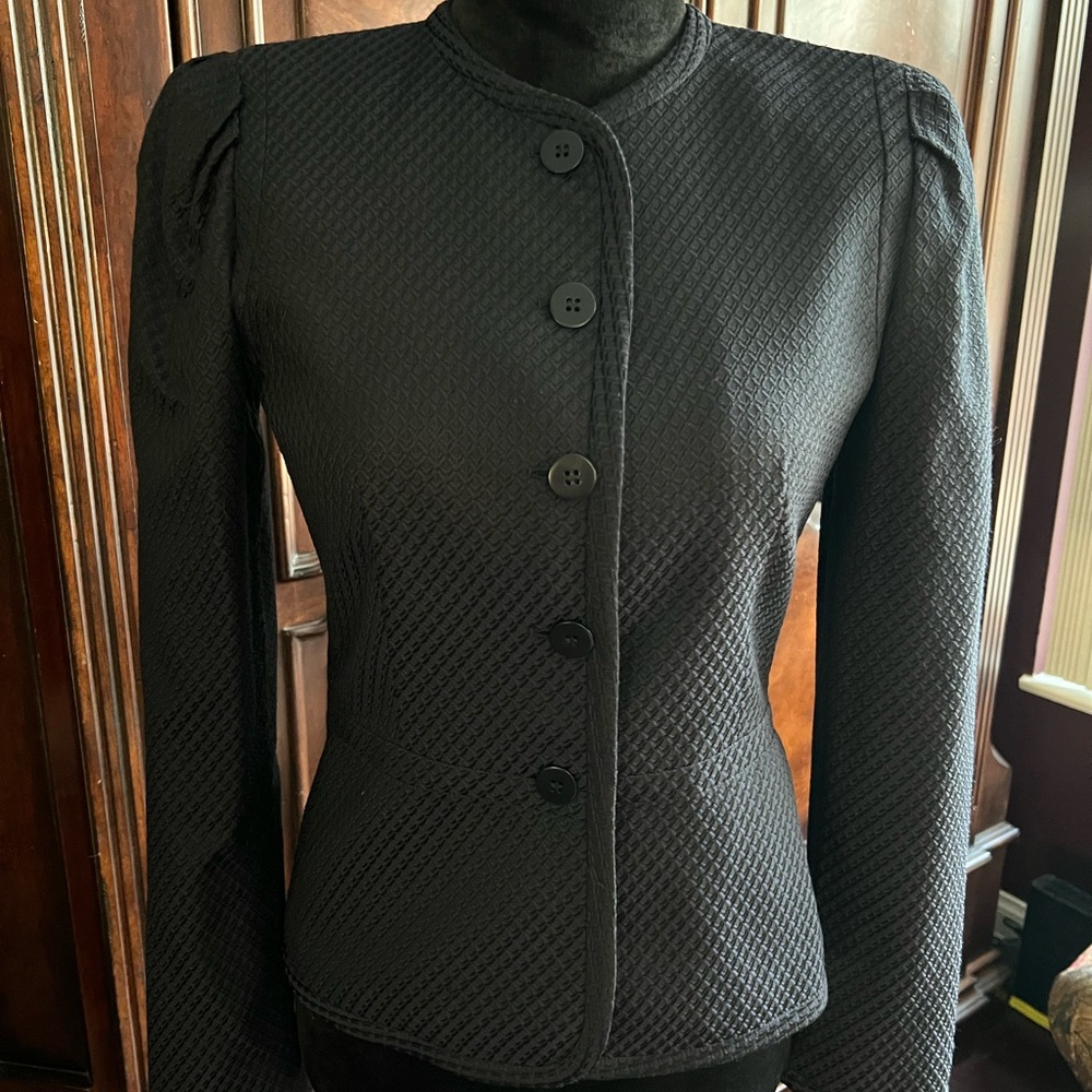 Armani Collezioni Black Textured Blazer